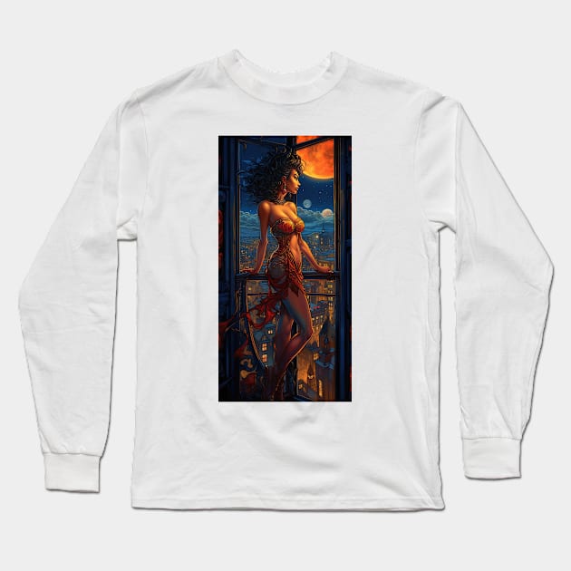 Cabaret Nights Long Sleeve T-Shirt by TooplesArt